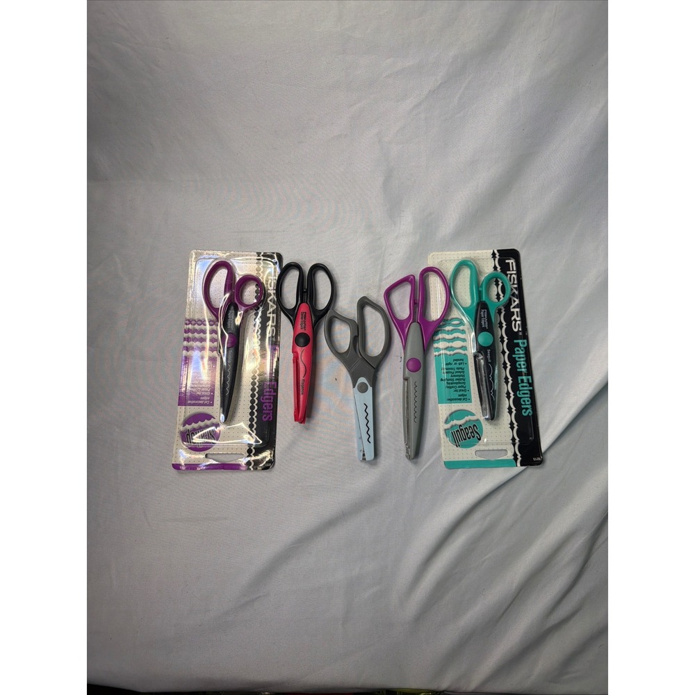 Fiskars Paper Edgers Decorative Craft Scissors Lot of 5 Scallop Seagull Elegance